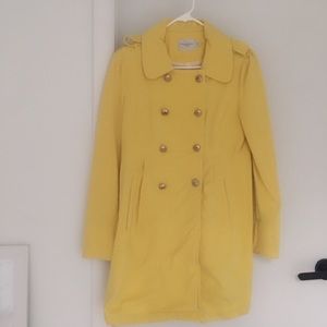 Lemon yellow cotton coat trench coat
